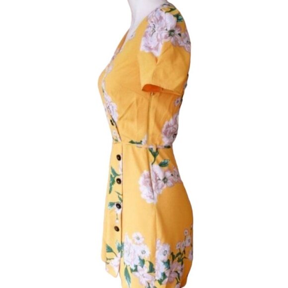 Petite Marigold Floral Belted Tea Dress - ASOS River Island size 4P - Picture 4 of 13
